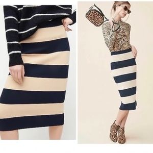 Jcrew rugby striped skirt in Sand and Navy